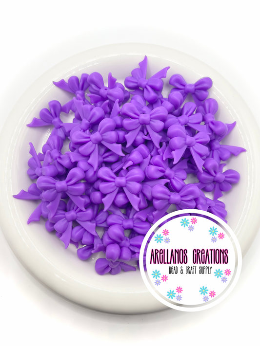 3D Violet double ribbon w/ tail bow EXCLUSIVE focal