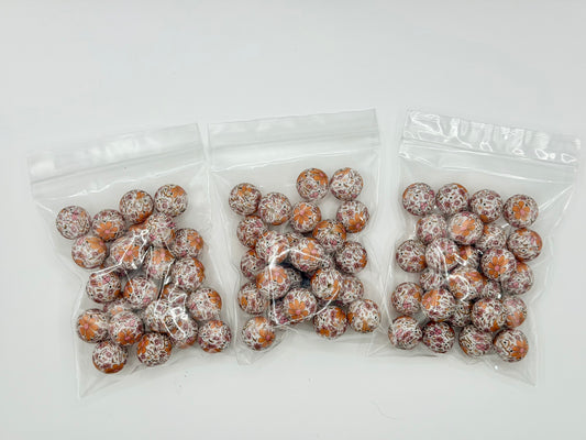 Floral nurse 25ct 15mm silicone beads