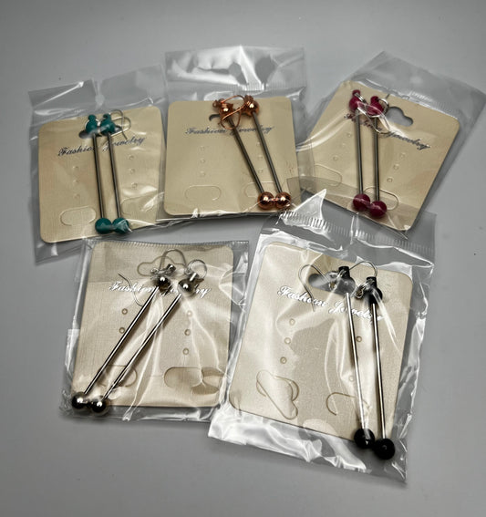 Beadable earring sets (5 colors)