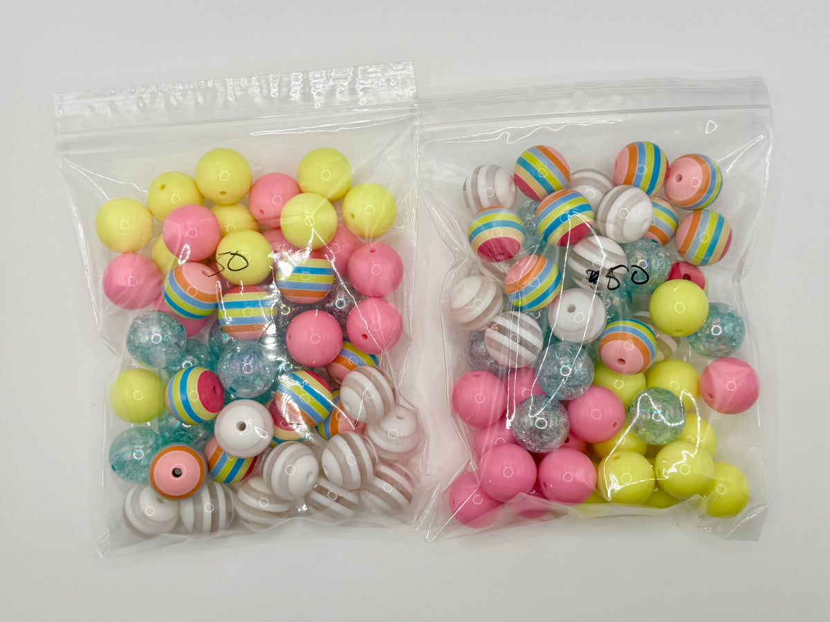 20mm pastel mix acrylic beads 50ct