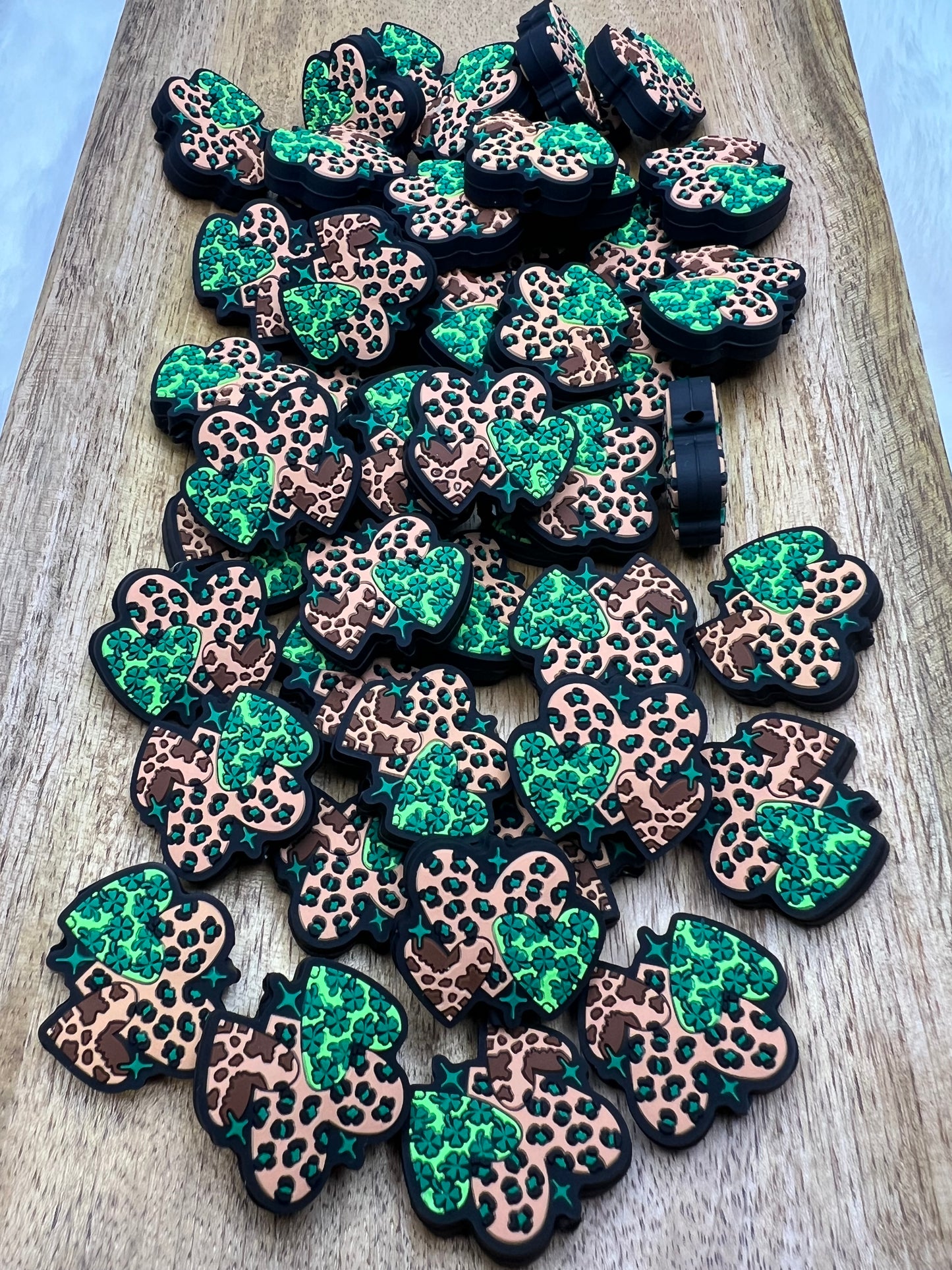 Cheetah St. Patrick's heart focal