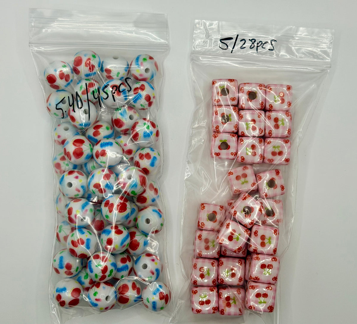 Cherry acrylic bead packs 16mm
