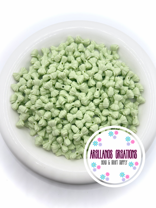 3D MINI pistachio ribbed EXCLUSIVE bow focal