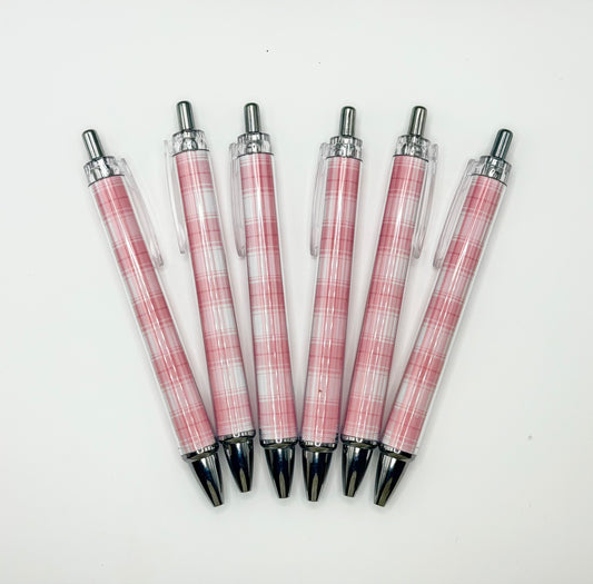 Pink Plaid Ball Point Pen (1ct)