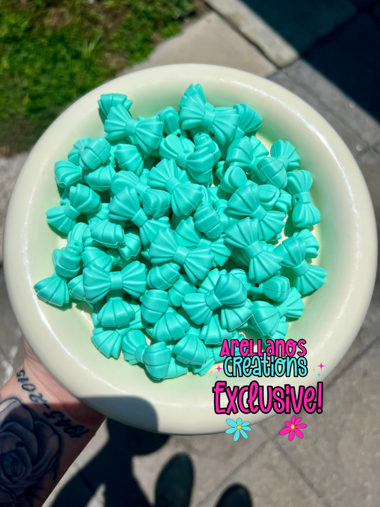 3D mint ribbed bow EXCLUSIVE focal