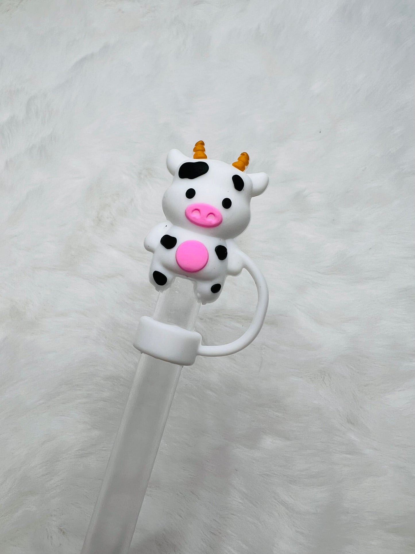 3D Cow straw topper (silicone)