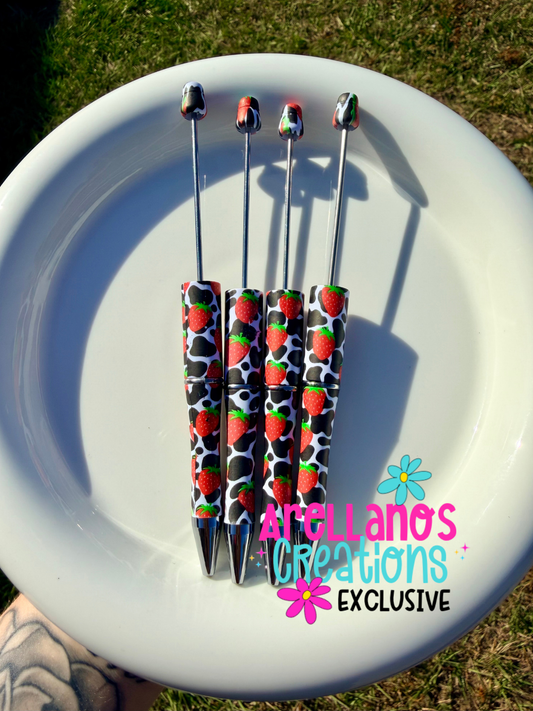 PP-116 strawberry cow printed pens (1PC) EXCLUSIVE