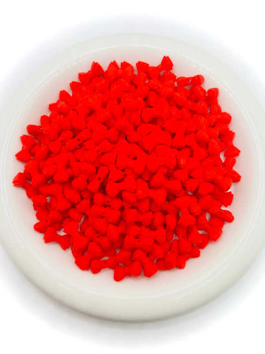 3D MINI cherry red ribbed bow EXCLUSIVE focal