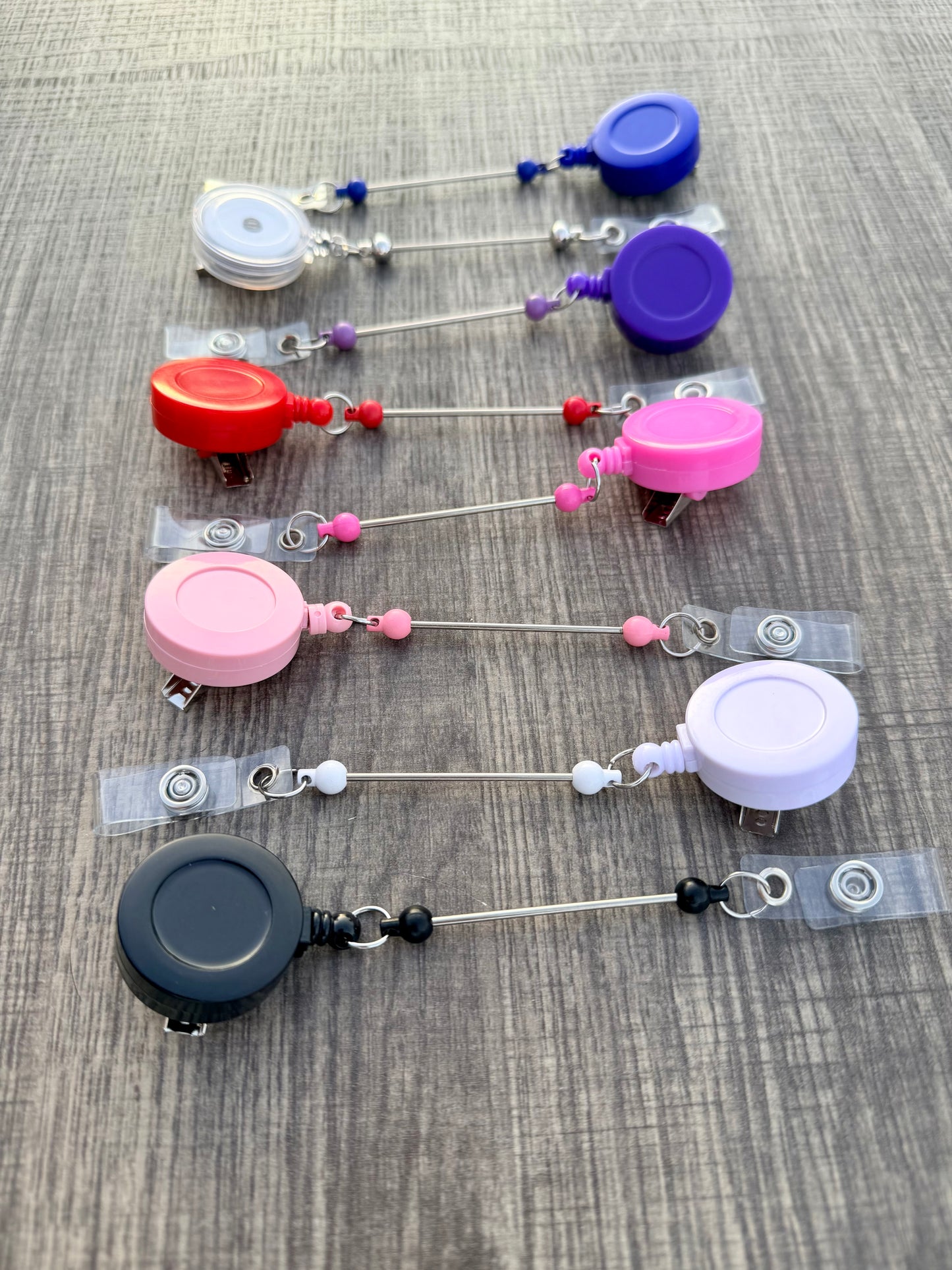 Beadable badge reels W/ alligator 360 clip (1PC)