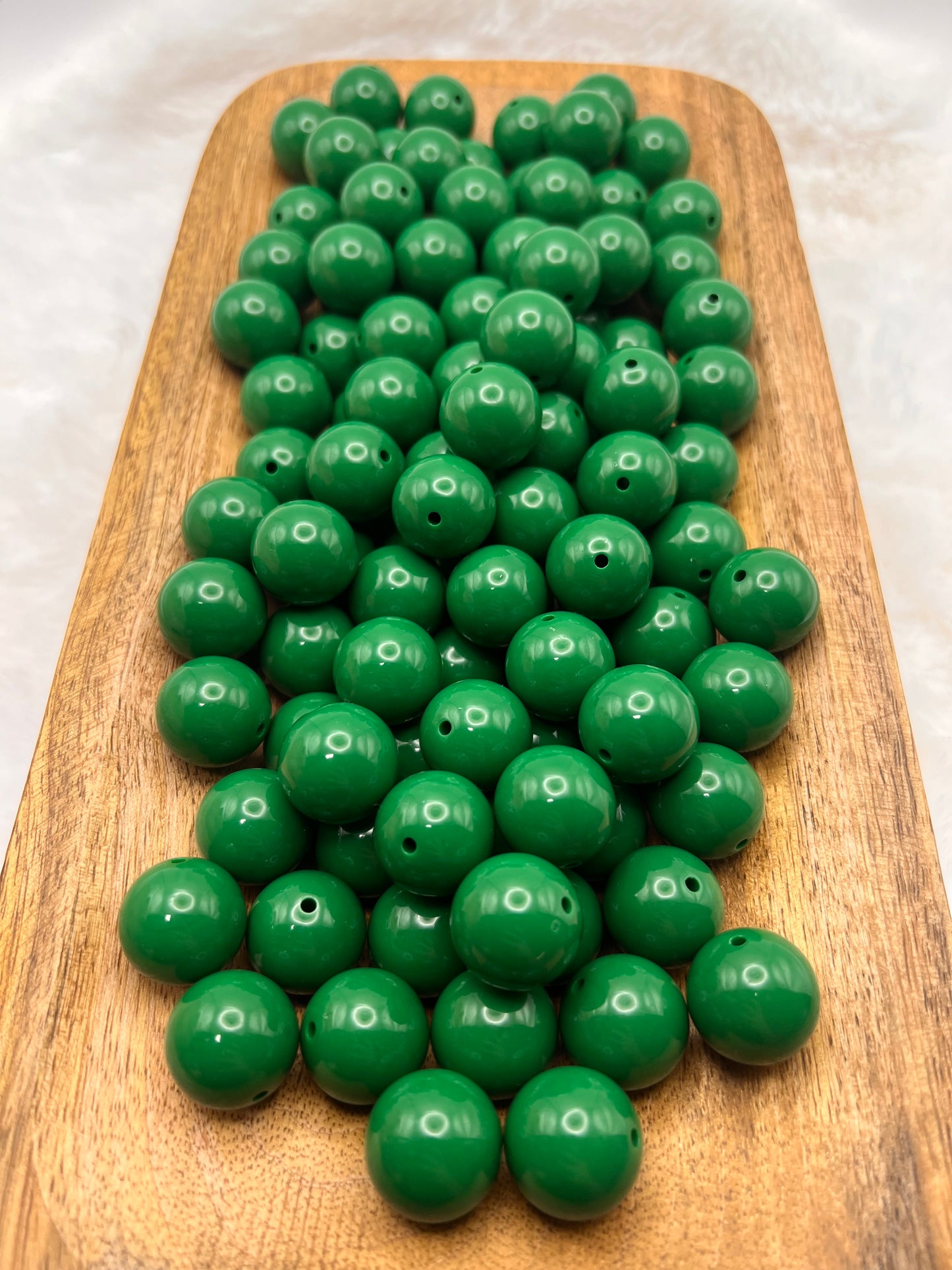 Dark green 20mm solid bubblegum beads