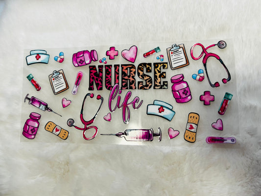 Nurse life 16oz UV DTF wrap