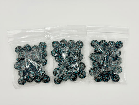Western bow 25ct 15mm silicone beads