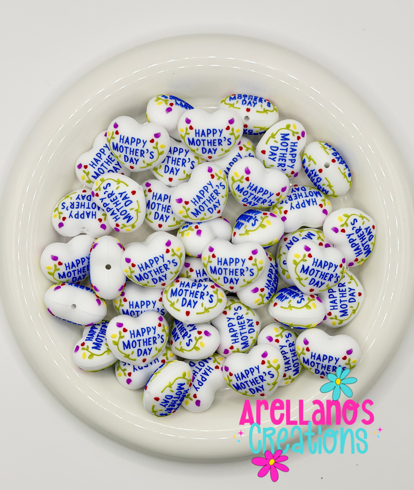 3D Happy Mothers Day Heart Focal