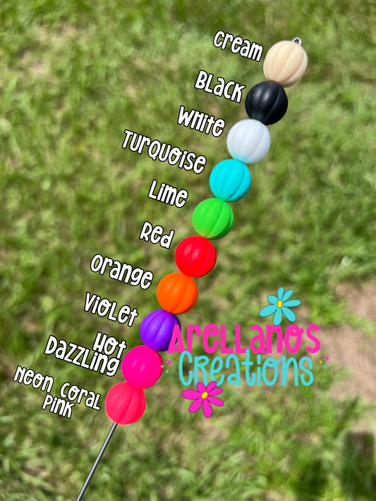 14mm pumpkin silicone beads (10 different color options)