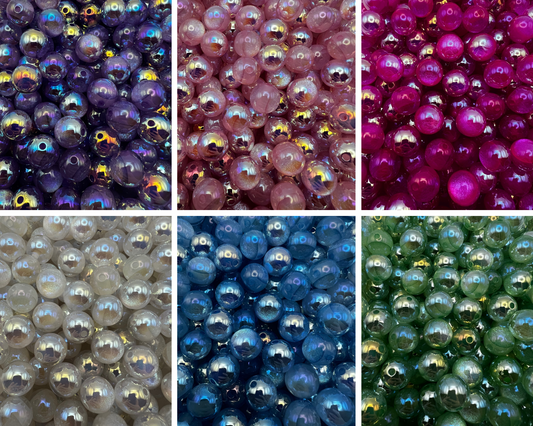 15mm glitter galaxy cat eye acrylic beads (7 different colors)