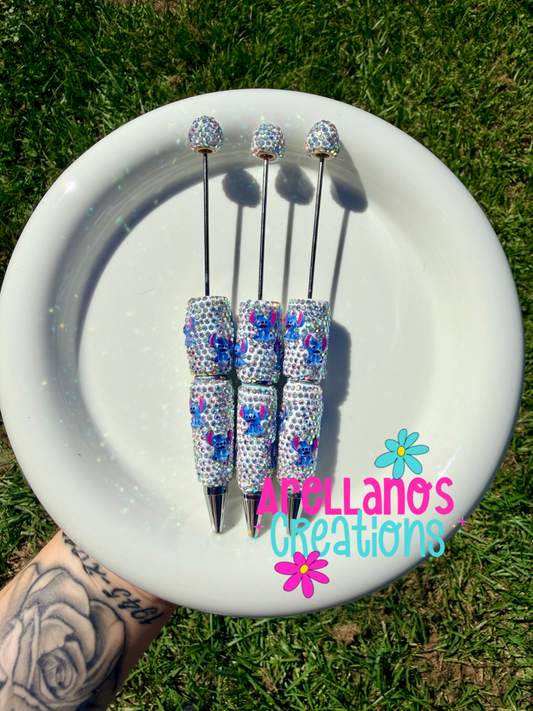 Blue alien - super blingy rhinestone pen