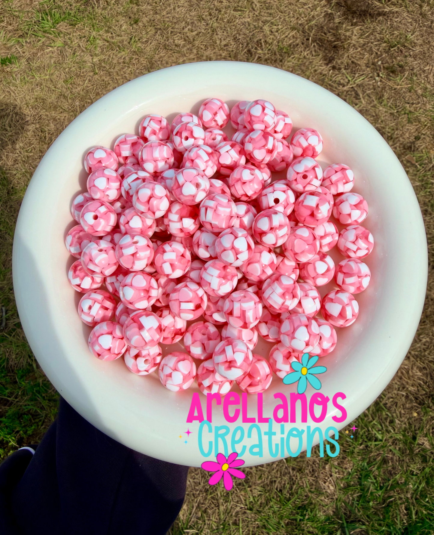 16mm jelly heart acrylic beads (6 different color options) 1PC