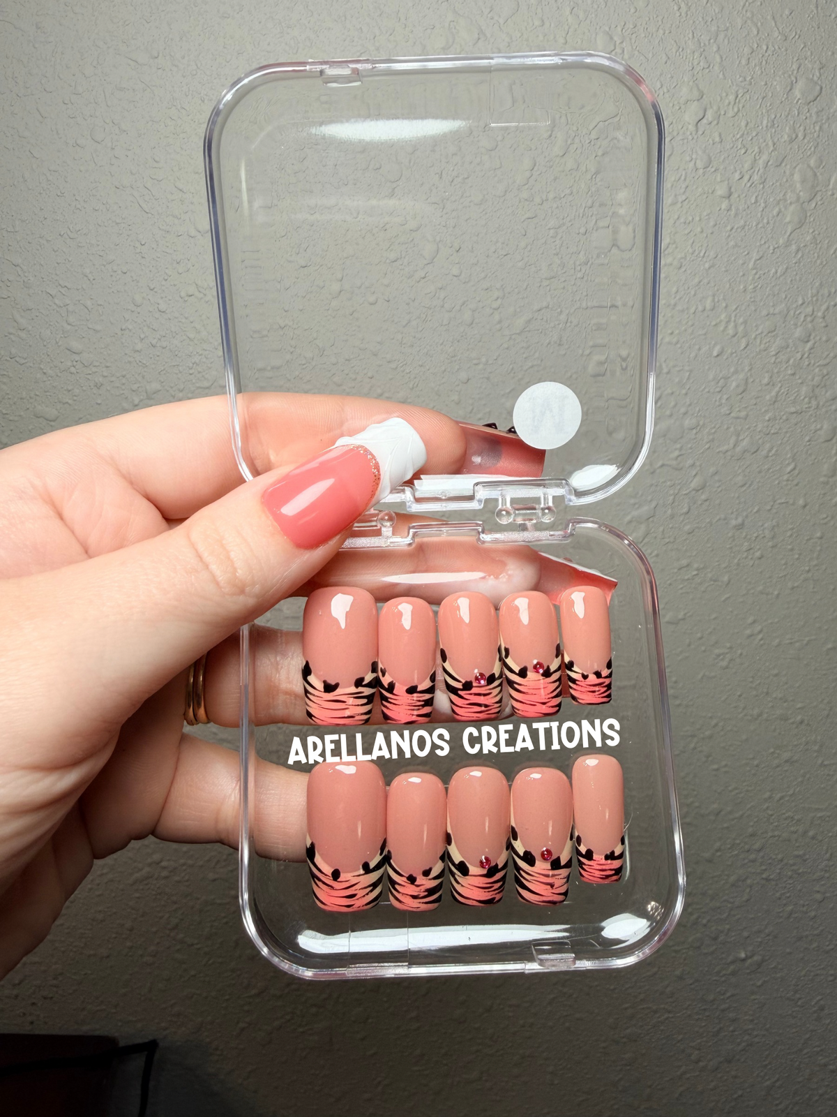 Zebra style square nails - medium size