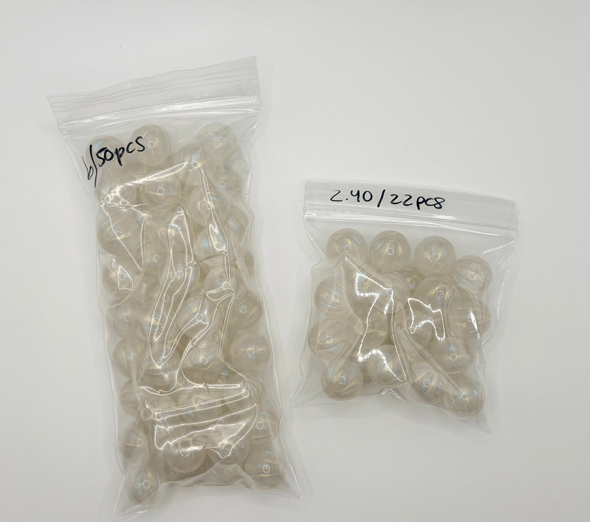 16mm clear tripe acrylic bead packs