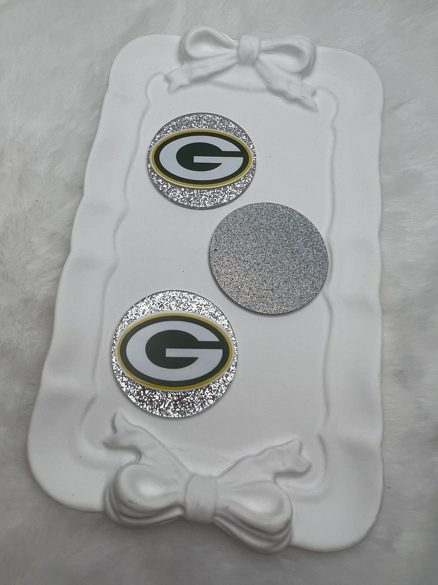 Round Packers glitter flatback acrylic