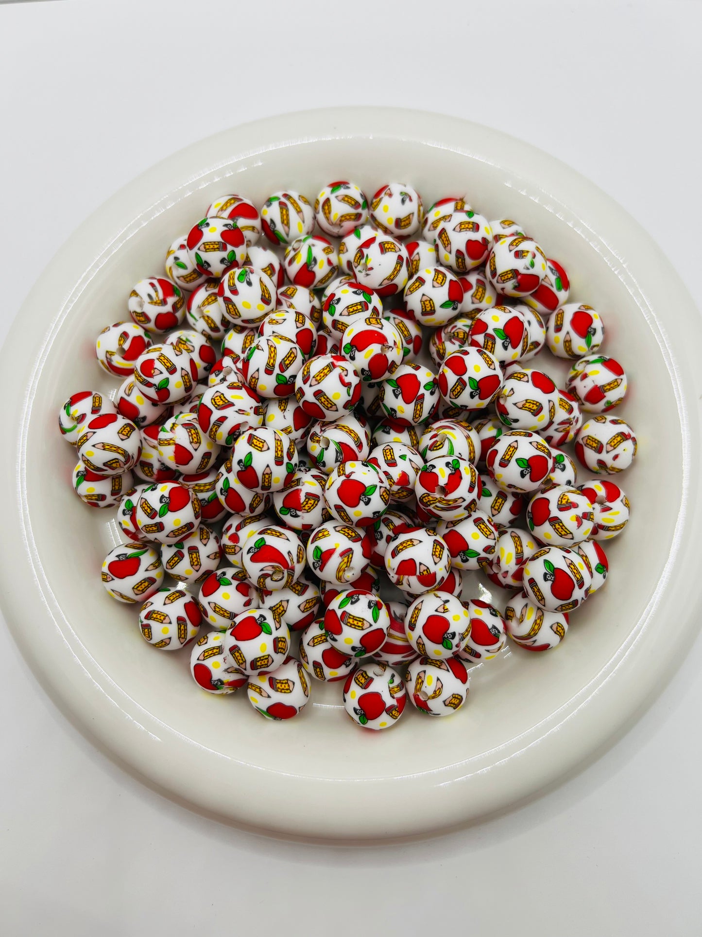 15mm teaching is a work of heart silicone beads