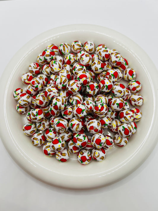 15mm teaching is a work of heart silicone beads