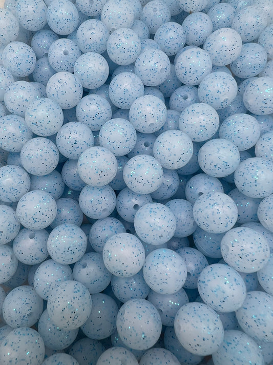 Baby Blue 15mm Glitter Silicone