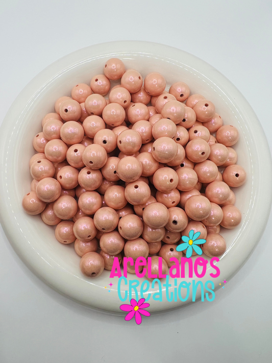 15mm peachy tan opal silicone beads