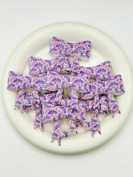 #337 Bats & Roses Large Bow Straw Topper (1ct)