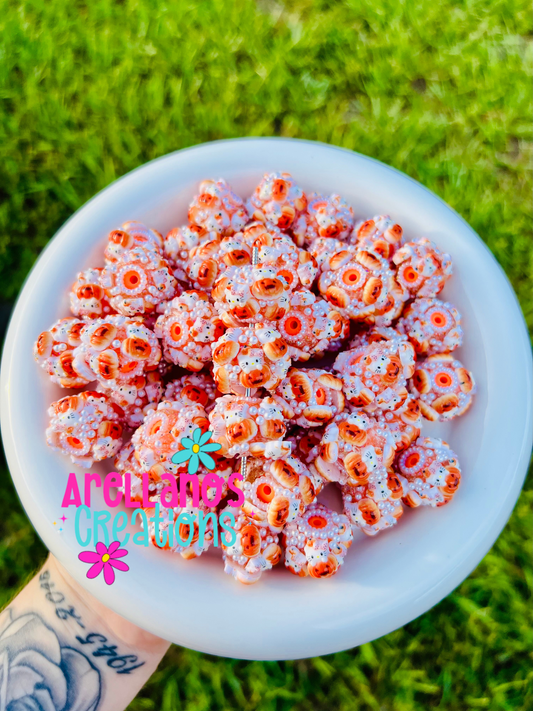 18mm pumpkin kitty - fancy spooky beads