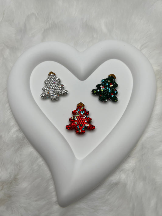 Fancy Christmas rhinestone tree beads (3 colors) sold individually