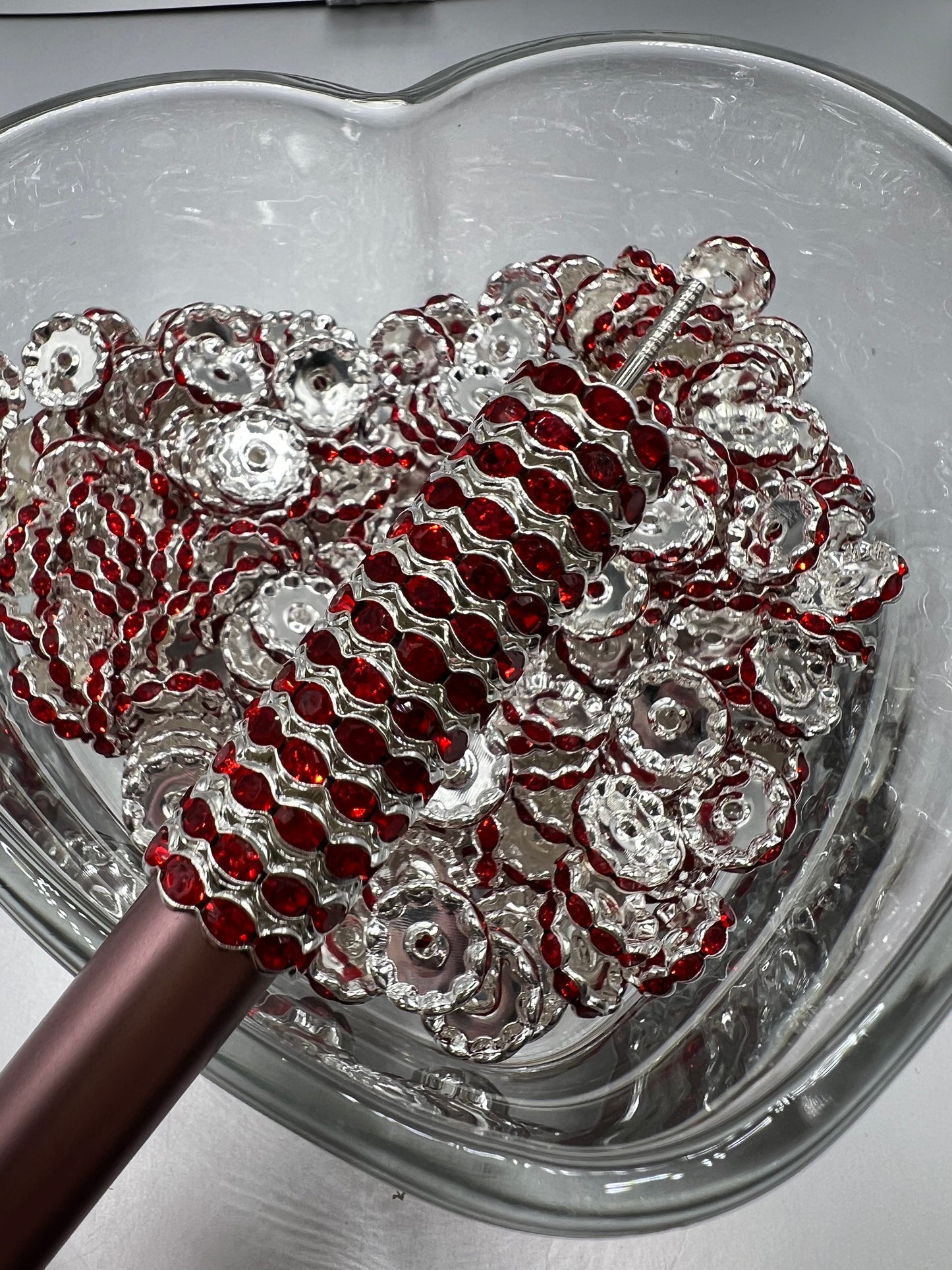 15mm Wavy Rhinestone Spacers - 10 Pack (8 COLORS)