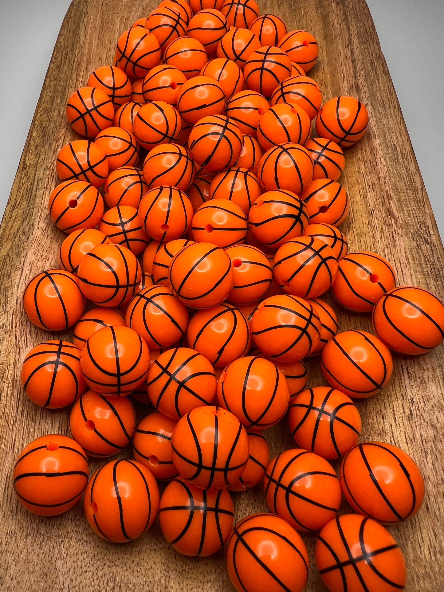 20mm Basketball Bubblegum Beads (pack of 5)