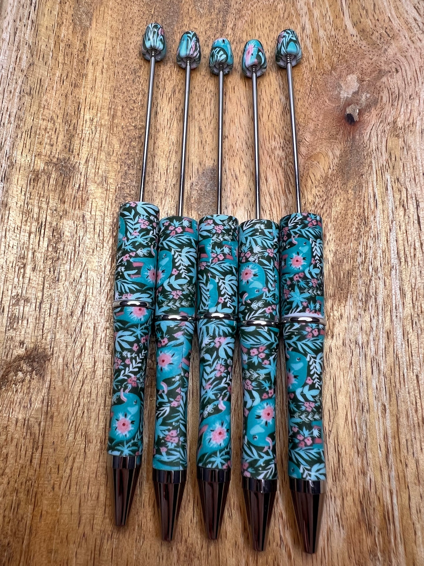 Floral elephants printed pens (sold individually)