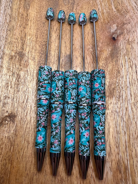 Floral elephants printed pens (sold individually)