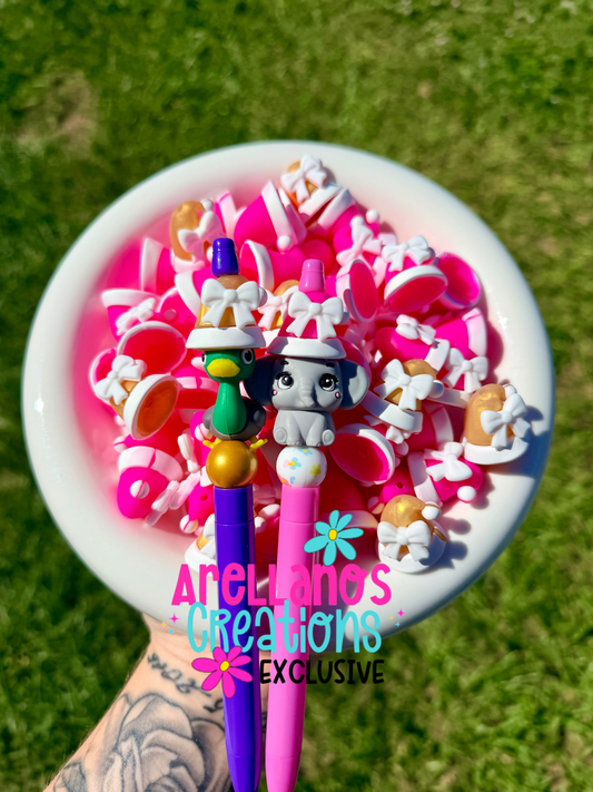 3D Santa Hat W/ Bow EXCLUSIVE focal (gold or pink)