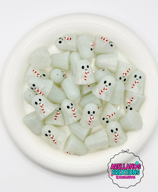 3D Candy Cane Ghost (Glitter/ Glows in the dark) EXCLUSIVE