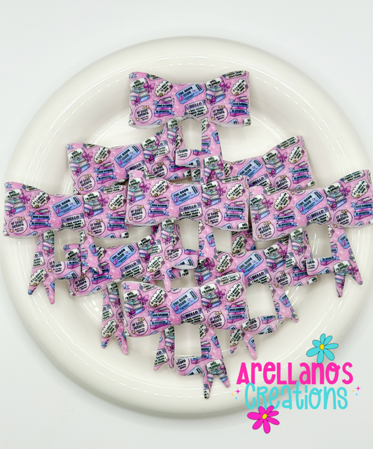 #308 Book Club Large Bow Straw Topper