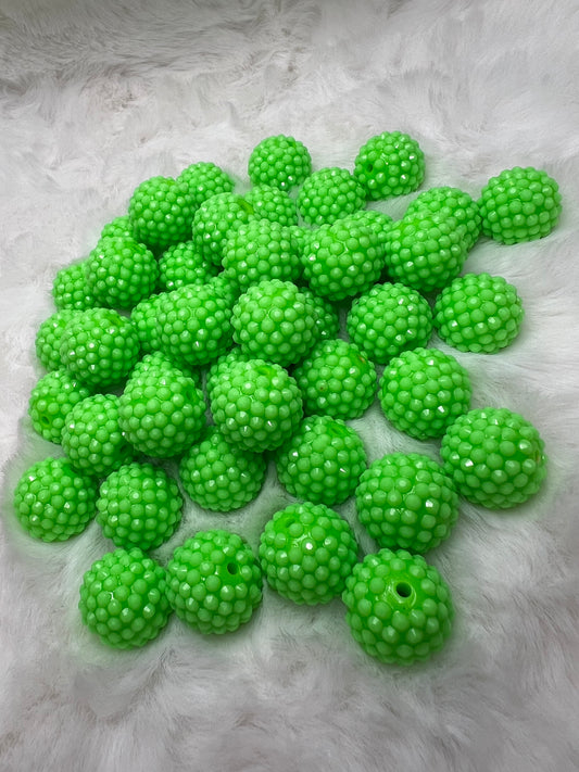 Neon green 20mm rhinestone beads (sold individually)