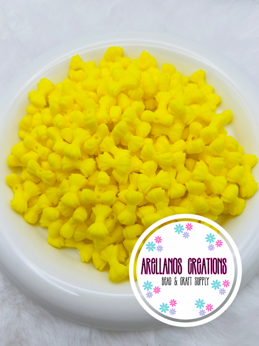 3D MINI neon yellow ribbed bow EXCLUSIVE focal