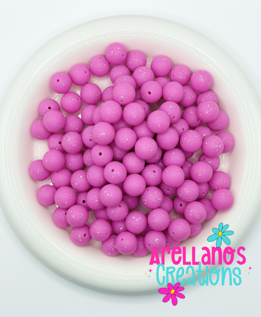 SS-155 15mm Bubblegum Pink Speckled Silicone Bead (1ct)