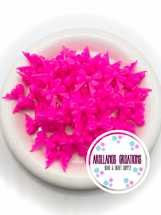 3D dazzling pink double ribbon W/ tail bow EXCLUSIVE focal