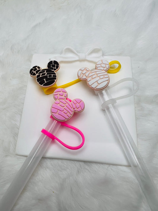 Mouse concha straw toppers (silicone)