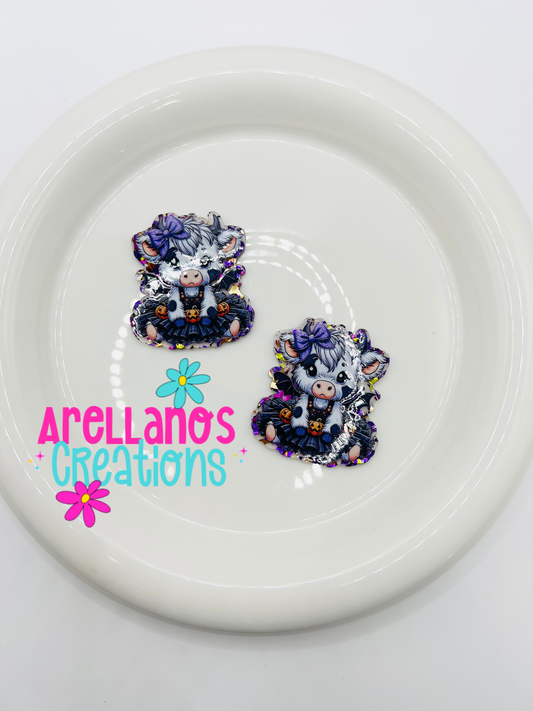 Cute Halloween cow - acrylic flatback