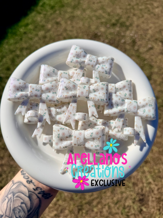 #182 silly goose daisy opal large bow straw topper EXCLUSIVE