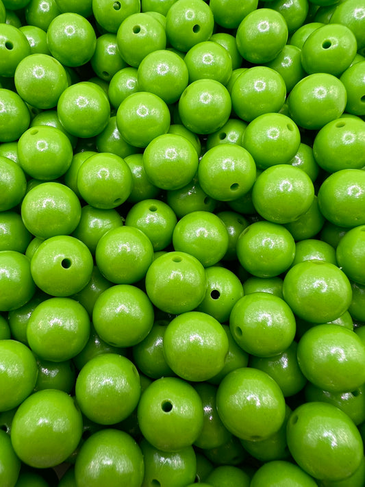 15mm lime opal silicone beads