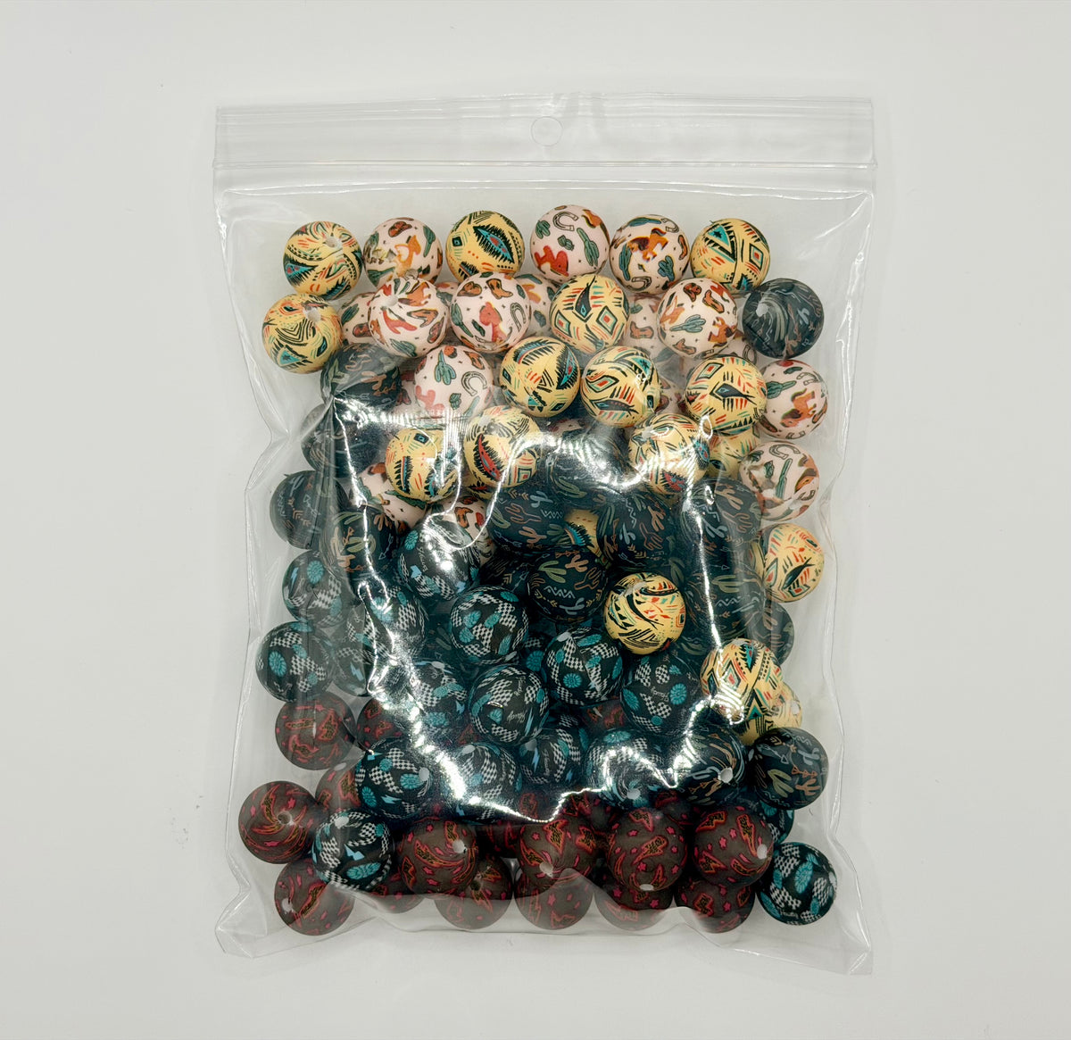 Western mix 100ct 15mm silicone beads