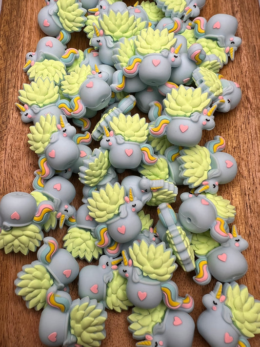 3D unicorn succulent focal