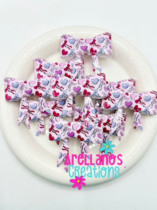 #193 Bows & Hearts Large Bow Focal (SHINY)