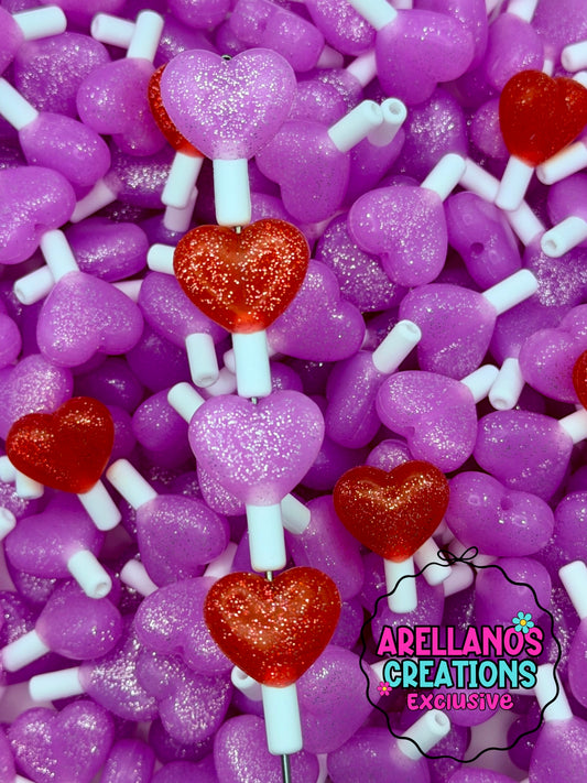 3D Glitter Heart Lollipops EXCLUSIVE (1ct)